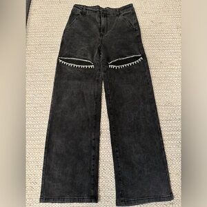 Black Denim Rhinestone Jeans Size S NWT Taylor Swift Eras Tour Outfit